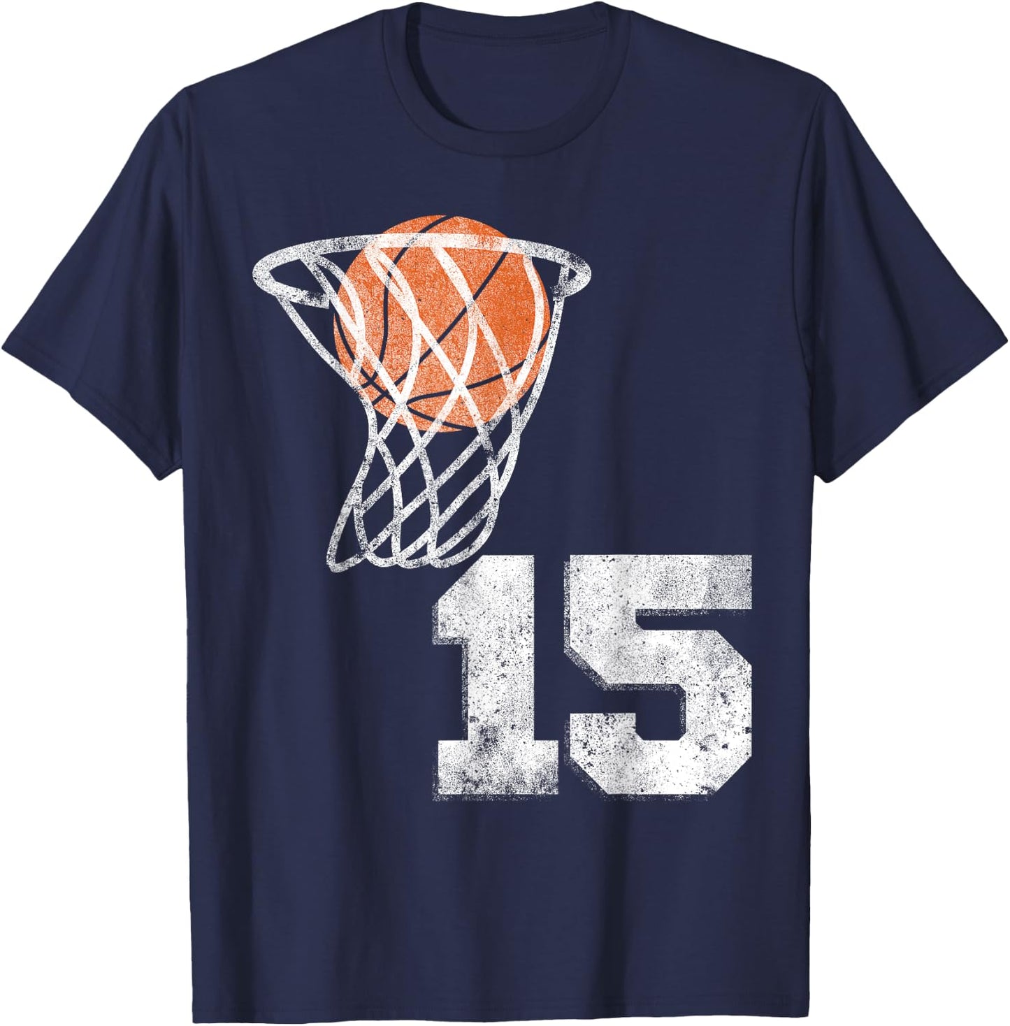 Vintage Basketball Jersey Number 15 Player Number T-Shirt - T-Shirt | Navy