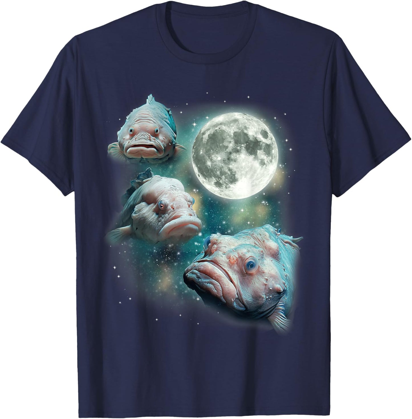 Three Blobfish 3 Undersea Creatures Deep Ocean Life Blobfish T-Shirt - T-Shirt | Navy