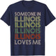 Someone In Illinois Loves Me State Retro Vintage T-Shirt - T-Shirt | Navy