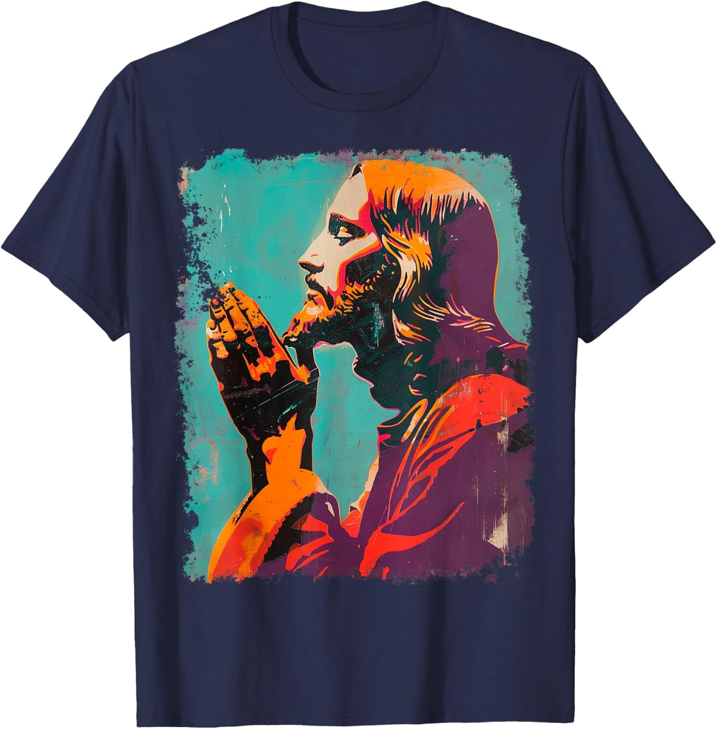 Jesus Christ Art T-Shirt - T-Shirt | Navy