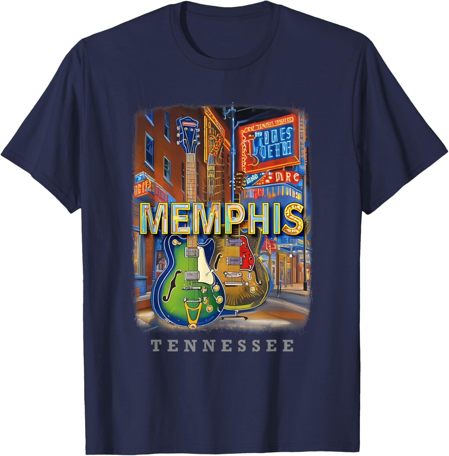 Memphis Tennessee TN Musical Legacy SD766 T-Shirt - T-Shirt | Navy