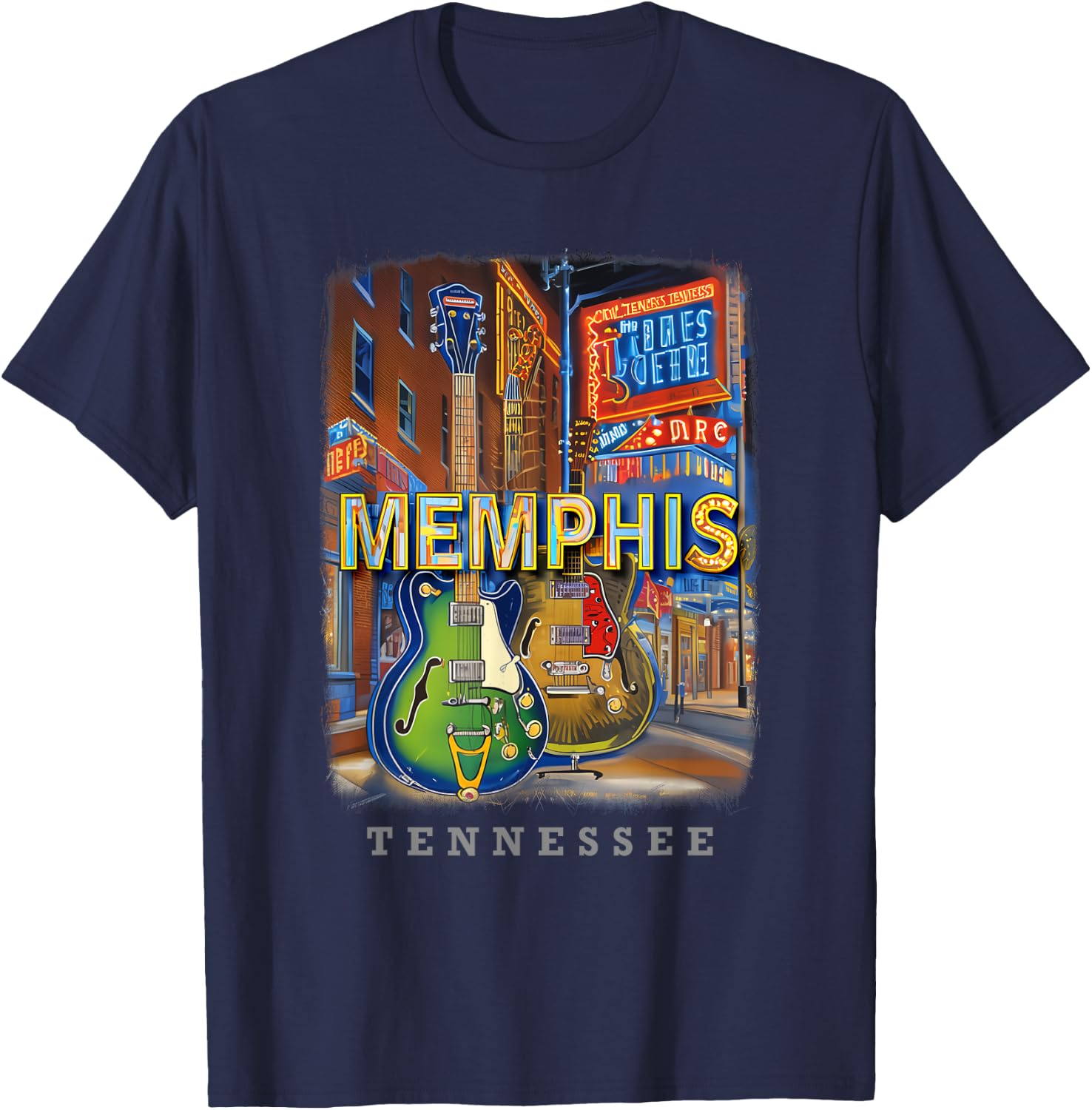 Memphis Tennessee TN Musical Legacy SD766 T-Shirt - T-Shirt | Navy