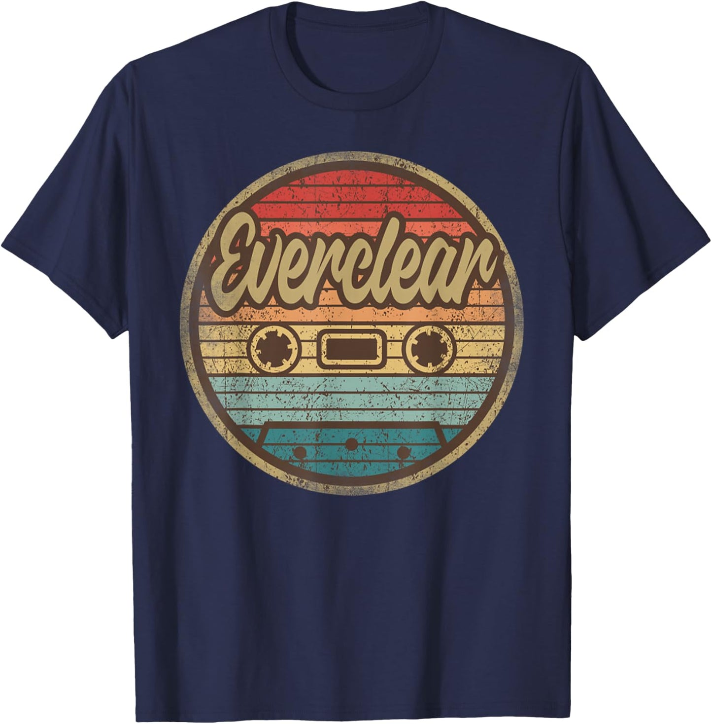 Vintage Eversclear Retro Musician 90s Rock Cassette T-Shirt - T-Shirt | Navy