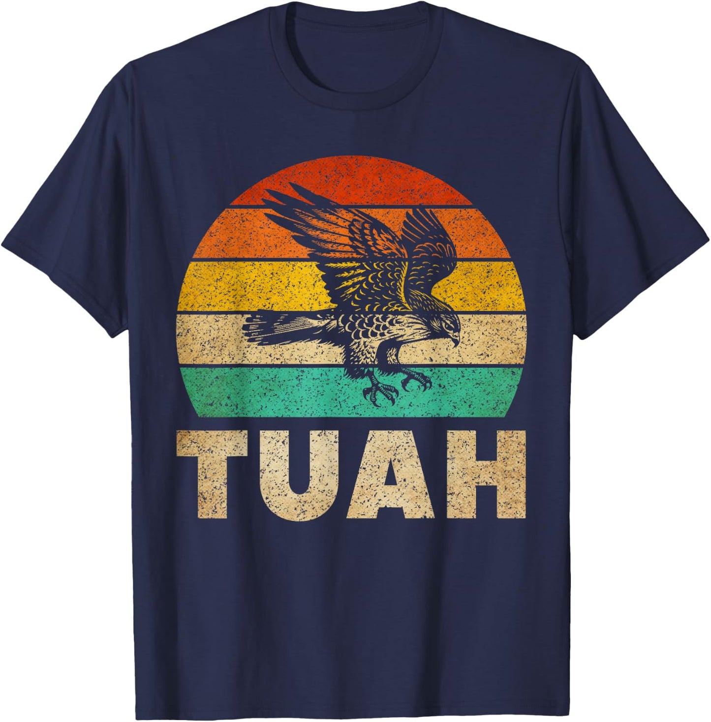 Vintage Hawk Tuah Hilarious Joke Adult Humor Gag Meme Funny T-Shirt - T-Shirt | Navy