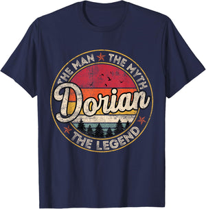Dorian The Man The Myth The Legend Personalized Name T-Shirt - T-Shirt | Navy