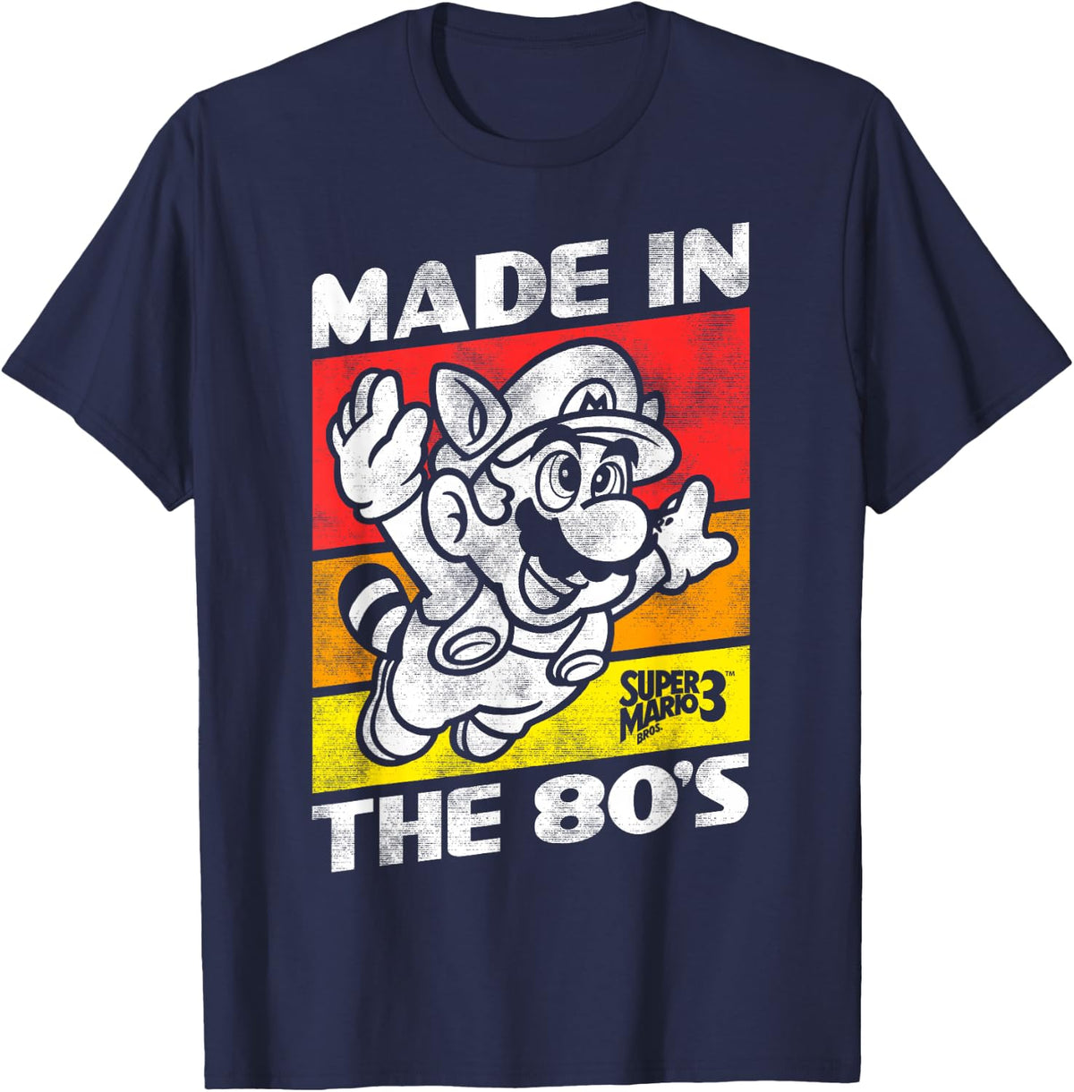 Nintendo Super Mario 3 Made In The 80's T-Shirt - T-Shirt | Navy