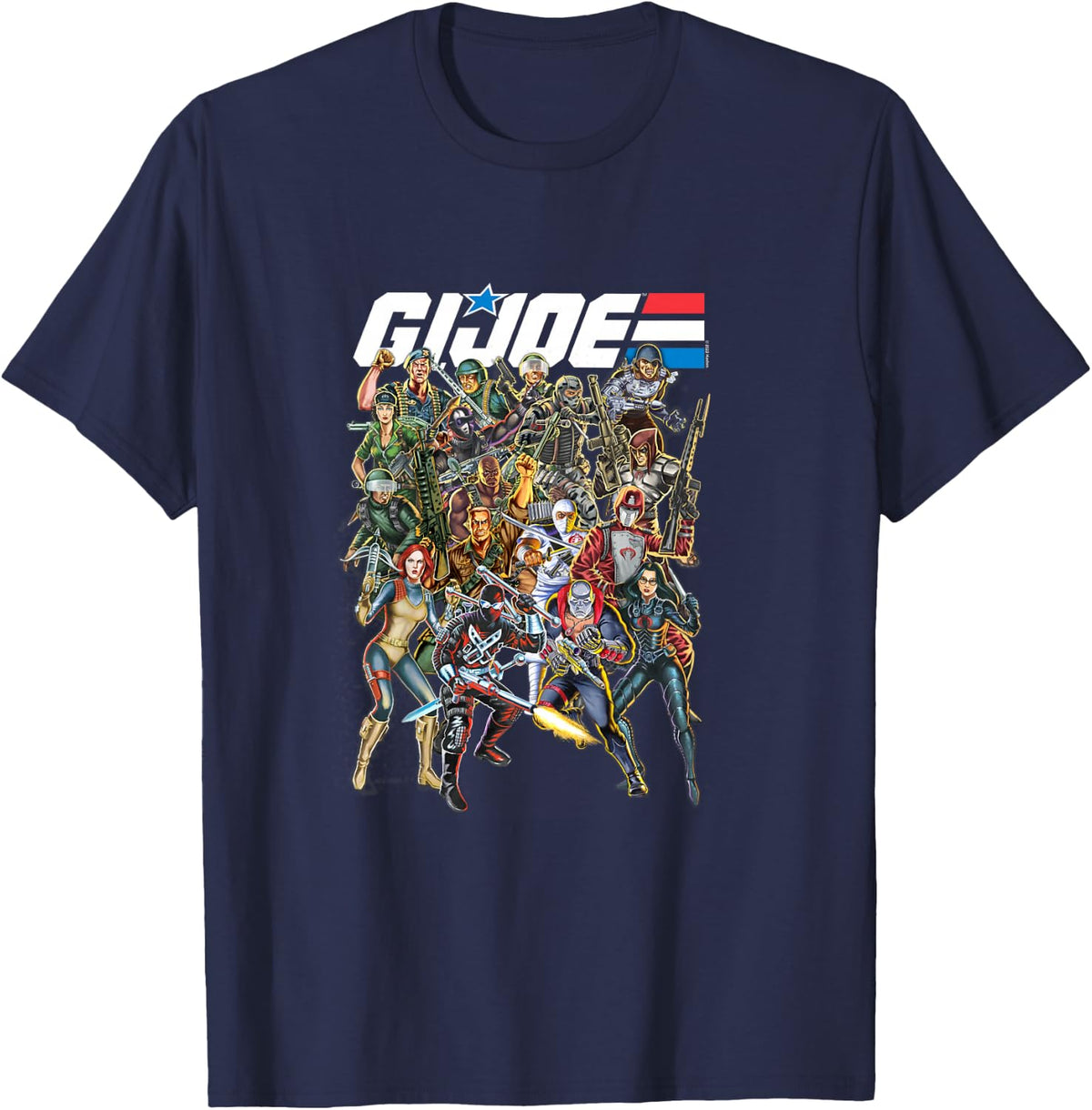 G.I. Joe A Real American Hero Vintage Character Mashup T-Shirt - T-Shirt | Navy