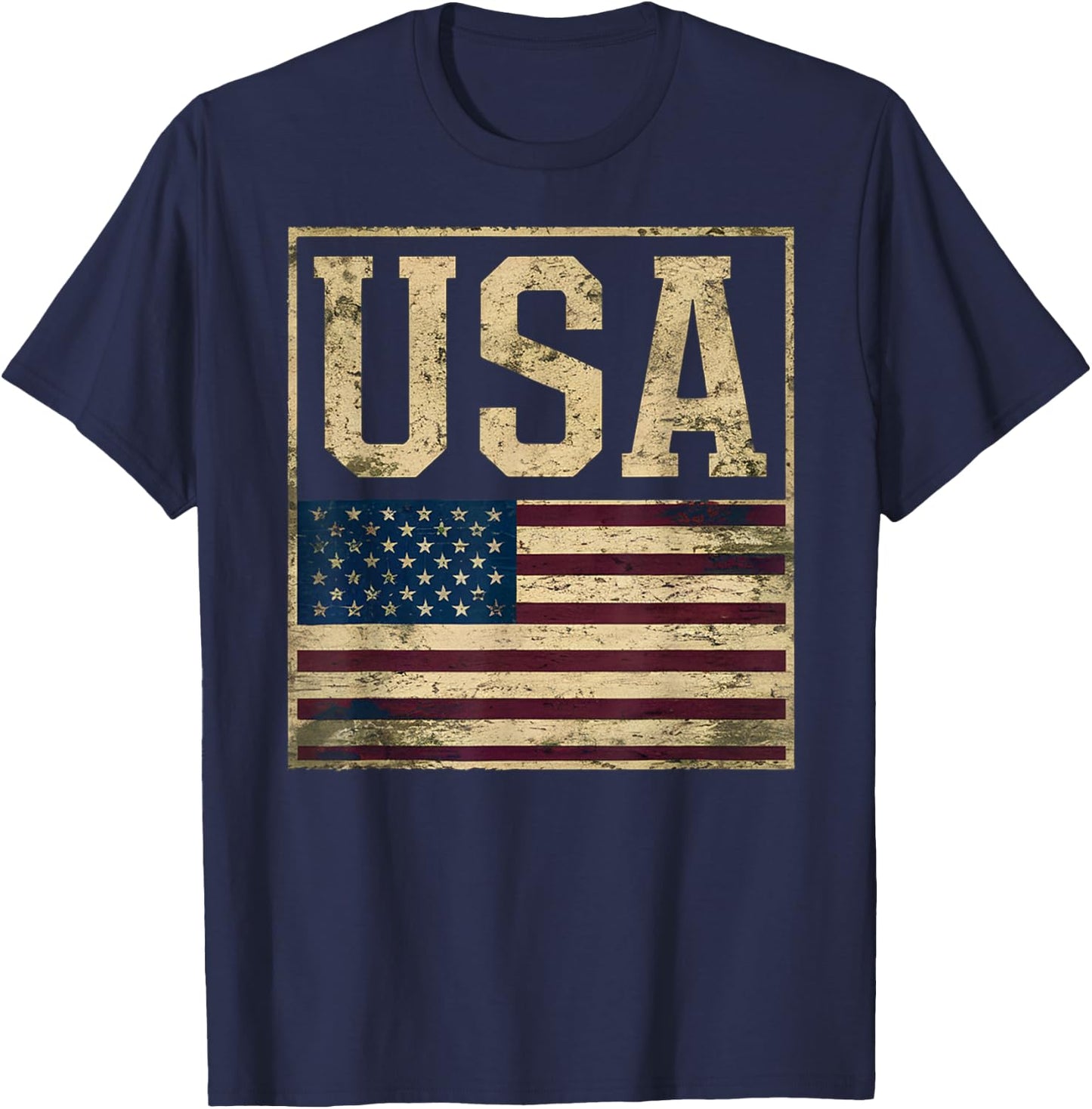 USA American Flag Vintage Patriotic Pride Design T-Shirt - T-Shirt | Navy