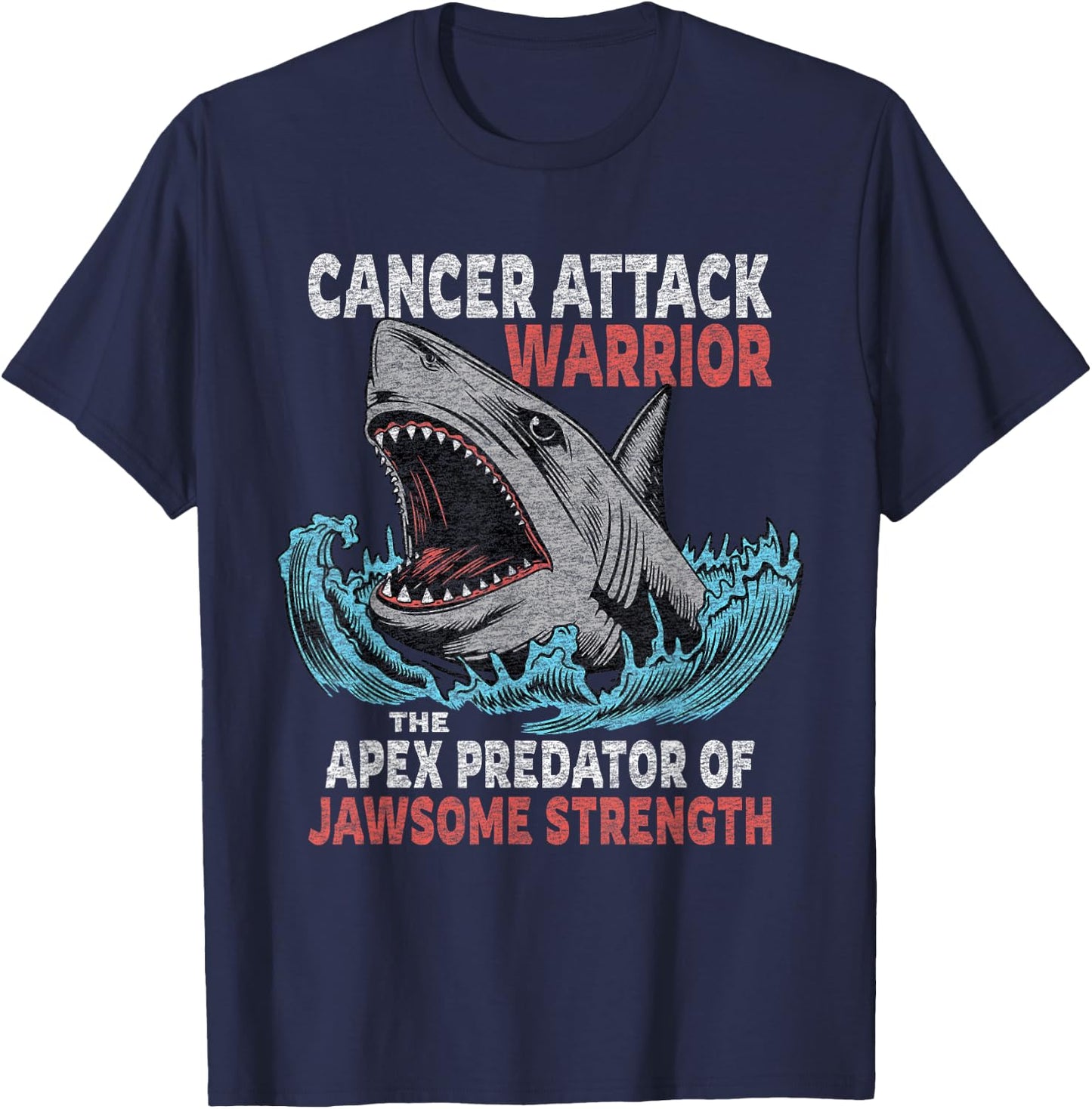 Cancer Fighter Support | Cancer Warrior Strength Fight T-Shirt - T-Shirt | Navy