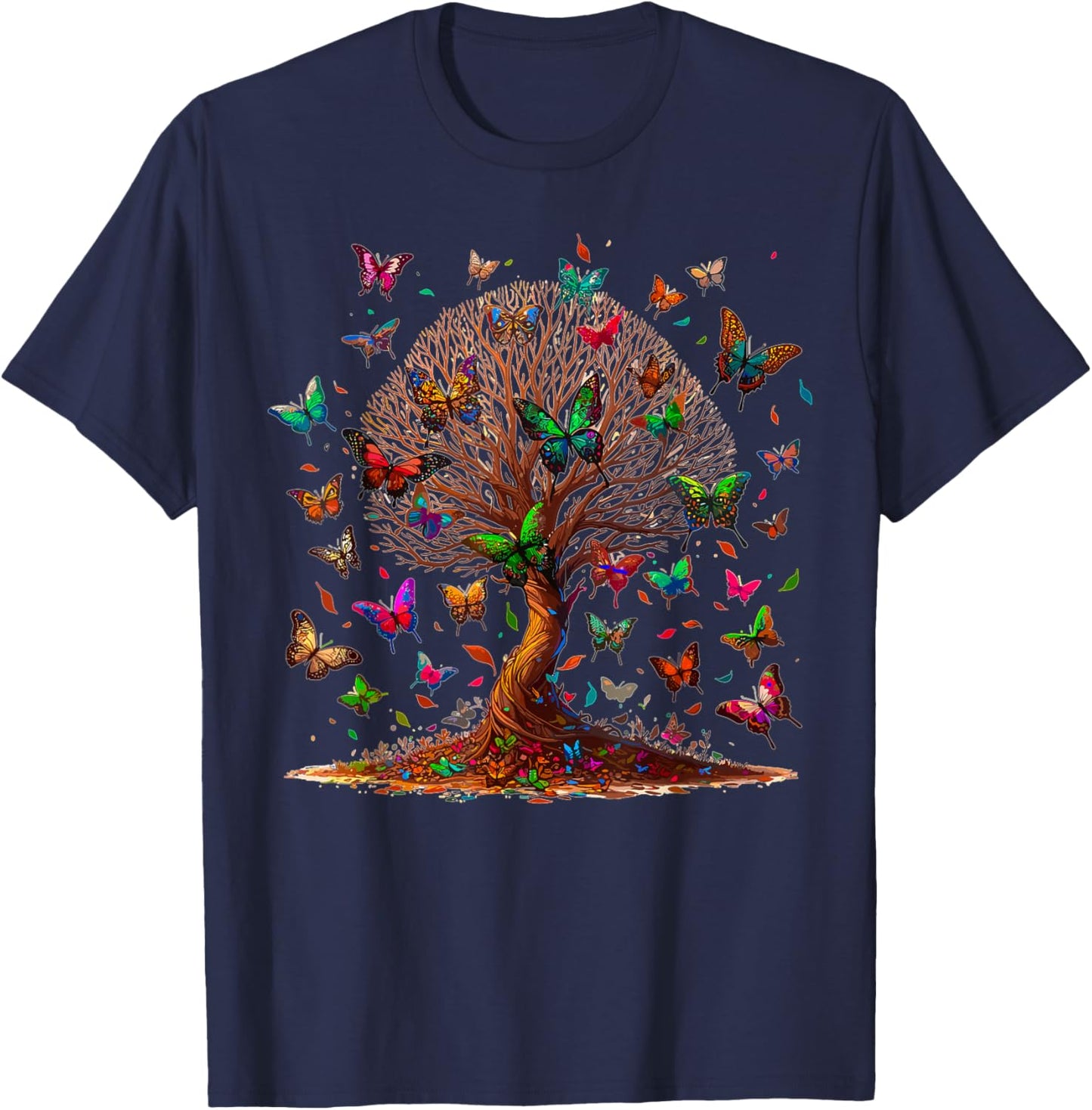 Butterfly Tree T-Shirt - T-Shirt | Navy