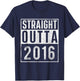 Straight Outta 2016 Year of Birth Birthday T-Shirt - T-Shirt | Navy