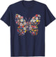 Graphic Beautiful Butterflies Flowers Funny Garden Design T-Shirt - T-Shirt | Navy