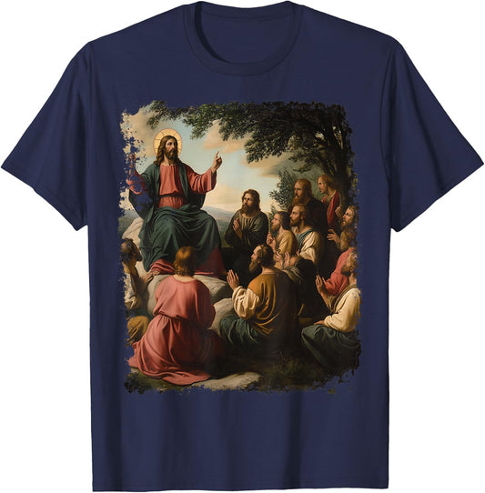 Renaissance Painting Art Jesus Christ T-Shirt - T-Shirt | Navy