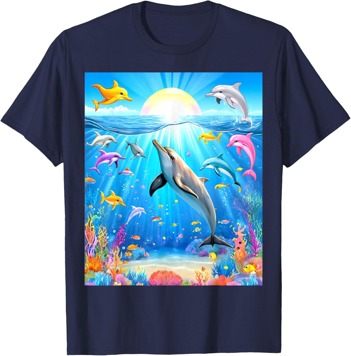 Funny Symphony aero Dolphins aqua Meme T-Shirt - T-Shirt | Navy