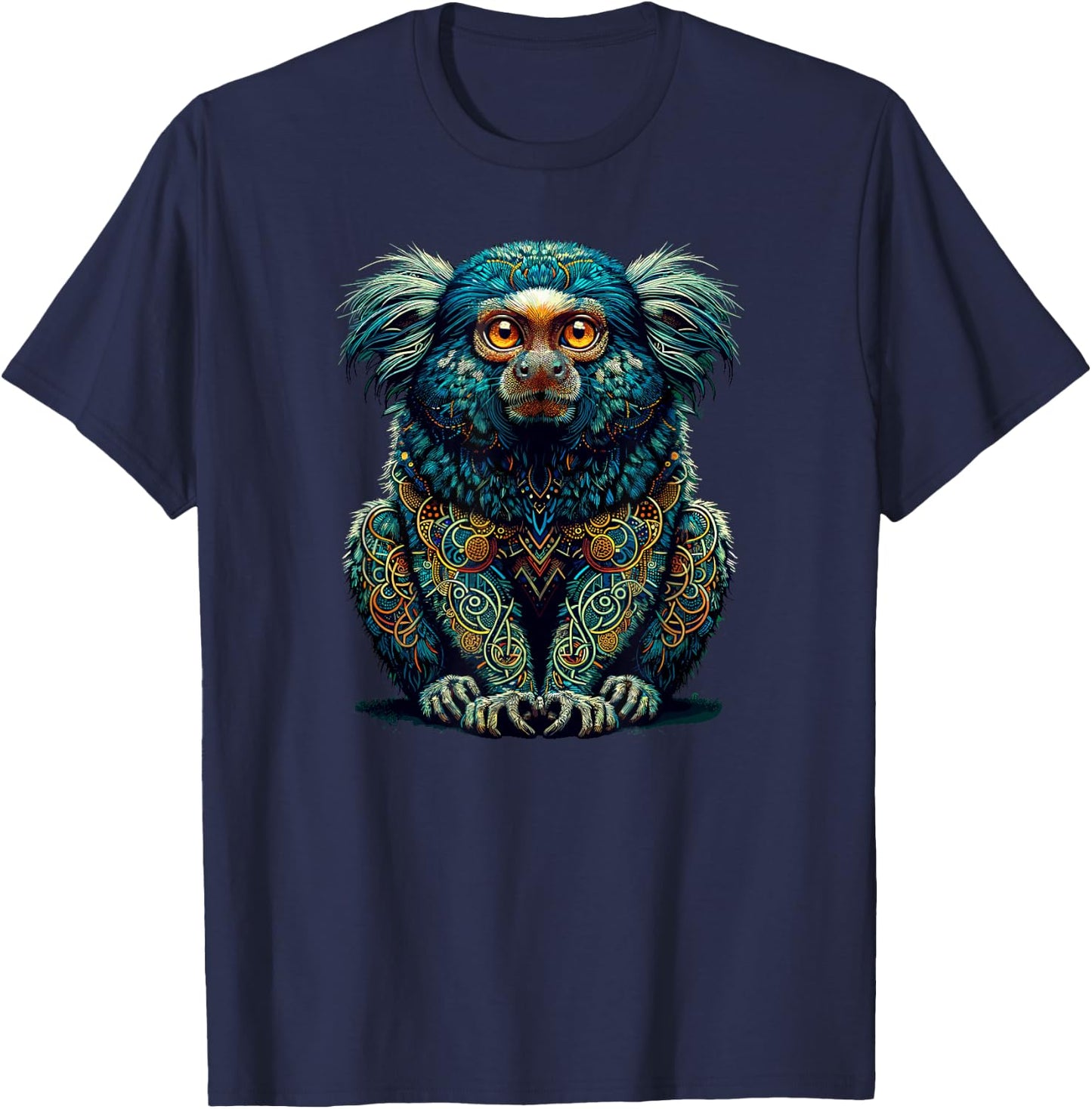 Mandala Art Dwarf Owl T-Shirt - T-Shirt | Navy