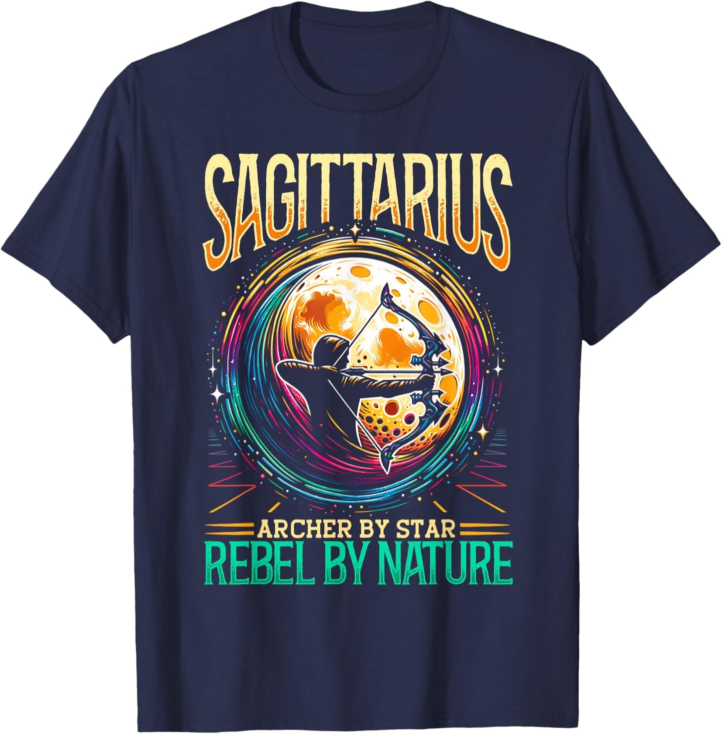 Sagittarius Zodiac Sign Moon Astrology Star Sign T-Shirt - T-Shirt | Navy