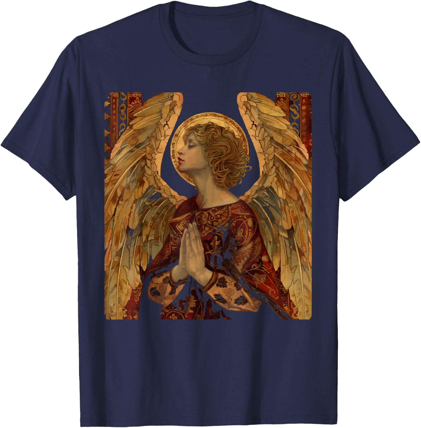 Archangel Gabriel Catholic Christianity Guardian Angel T-Shirt - T-Shirt | Navy