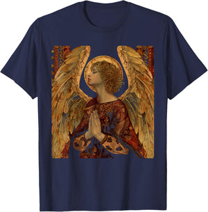 Archangel Gabriel Catholic Christianity Guardian Angel T-Shirt - T-Shirt | Navy