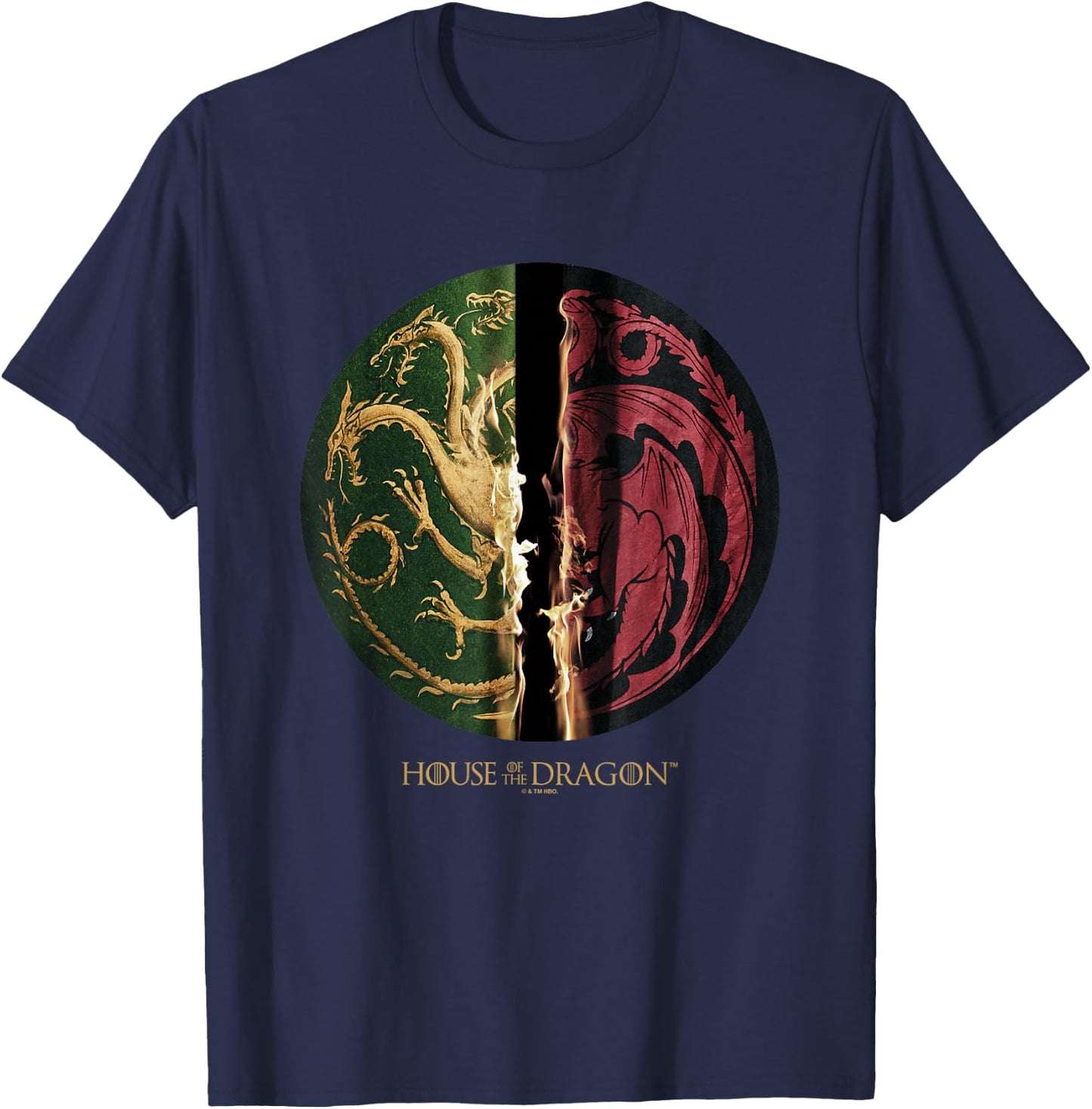House of the Dragon Green VS Black House Targaryen Emblem T-Shirt - T-Shirt | Navy