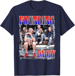 4th of July Shirt Founding Daddy George Washington 1776 T-Shirt - T-Shirt | Navy