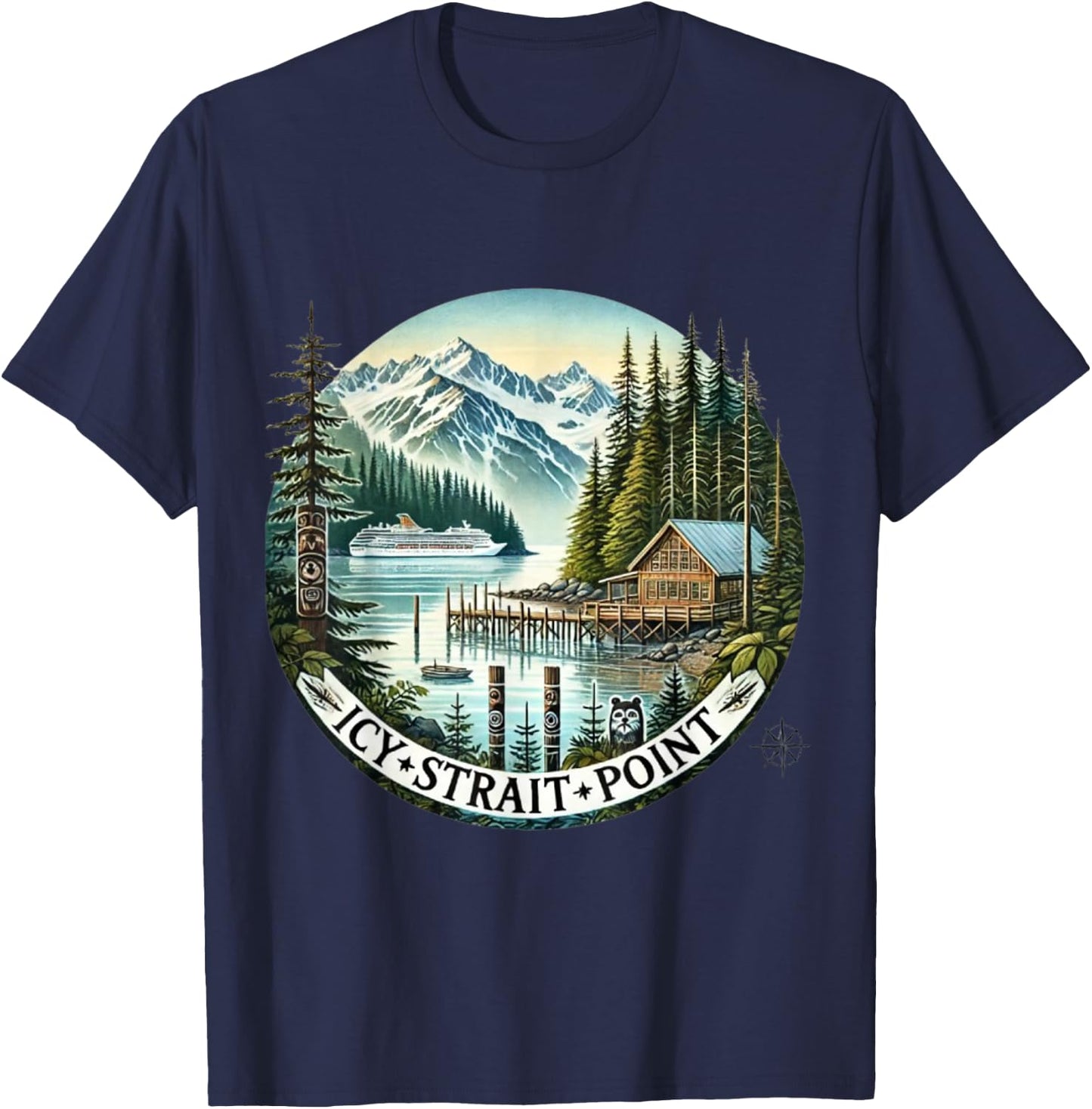 ICY Straight Point Alaska T-Shirt - T-Shirt | Navy