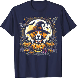 Beagle Halloween Witch Decor T-Shirt - T-Shirt | Navy