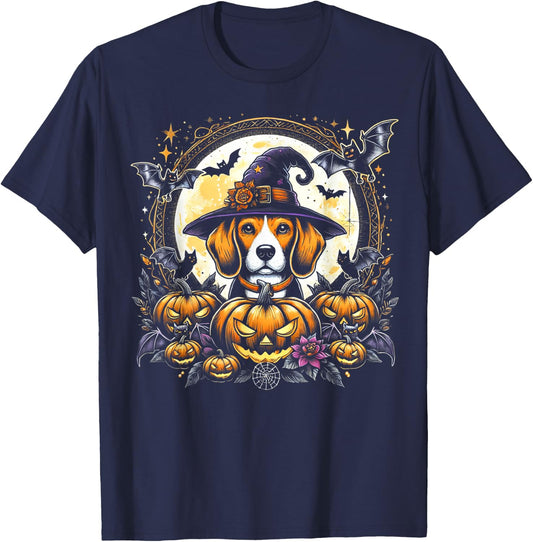 Beagle Halloween Witch Decor T-Shirt - T-Shirt | Navy