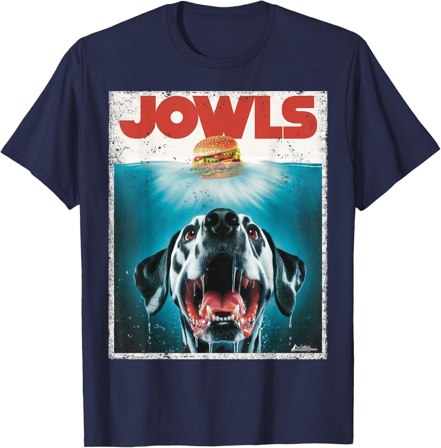 Funny Dalmatian Jowls, Cute Paws, Spot Dog Mom Top, Dog Dad T-Shirt - T-Shirt | Navy