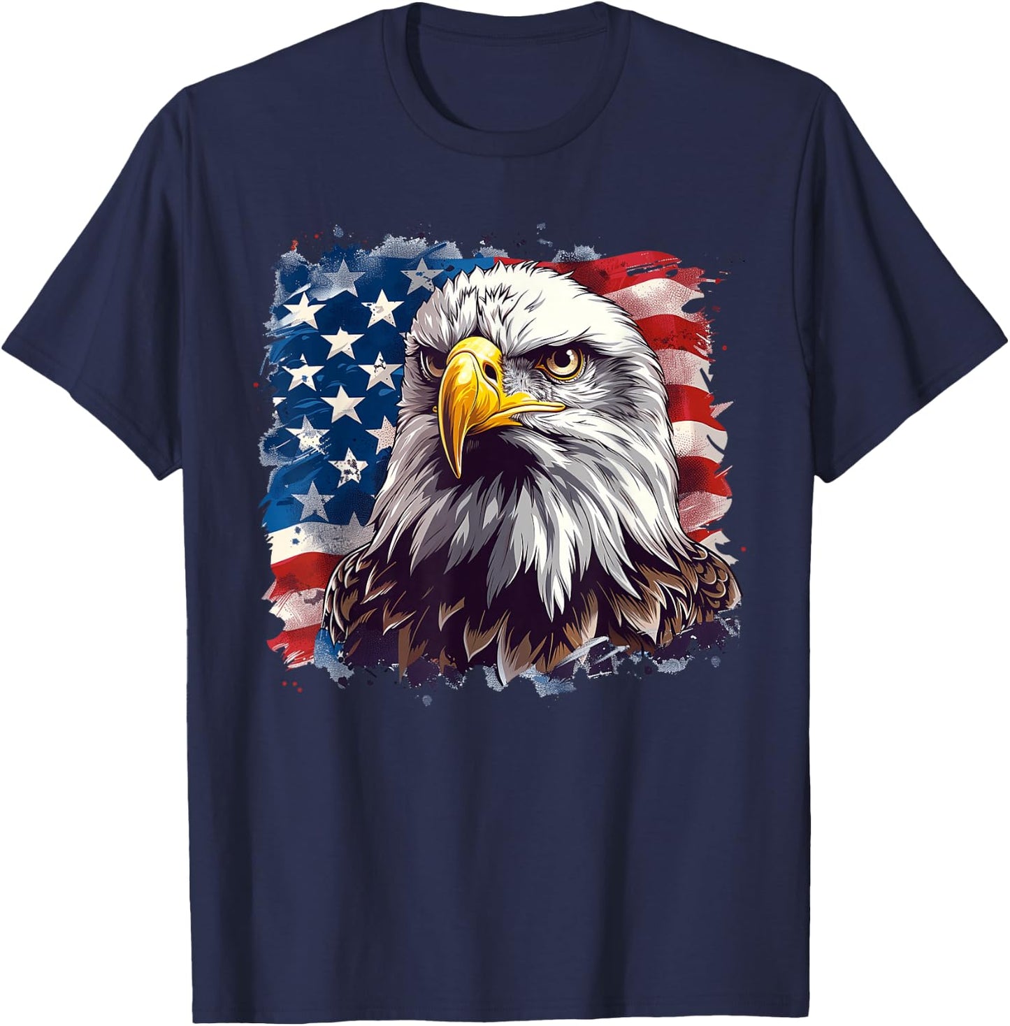 Funny 4th Of July Eagle Patriotic USA Flag Men Women Kids T-Shirt - T-Shirt | Navy