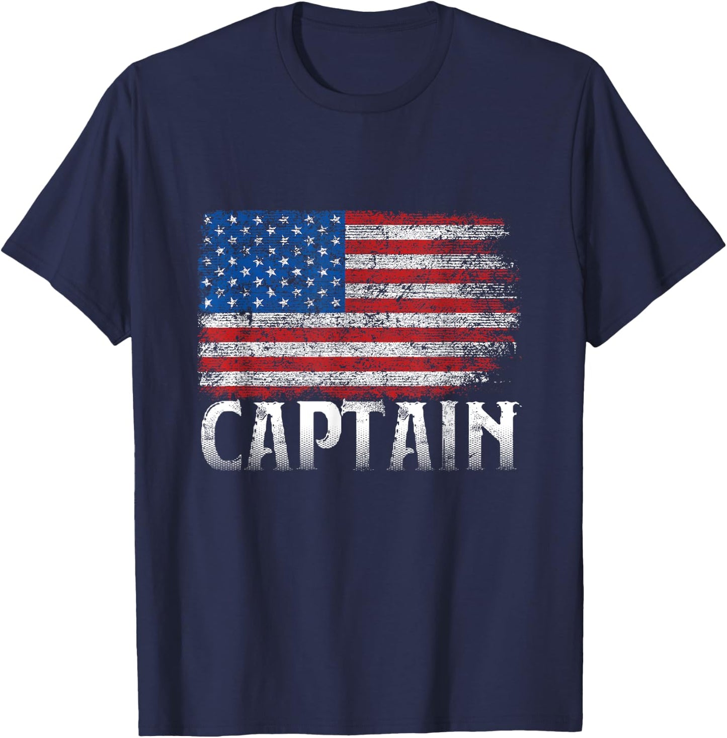 American Flag 4th Of July Decorations For Boat Captain Owner Women Kids Men T-Shirt - T-Shirt | Navy