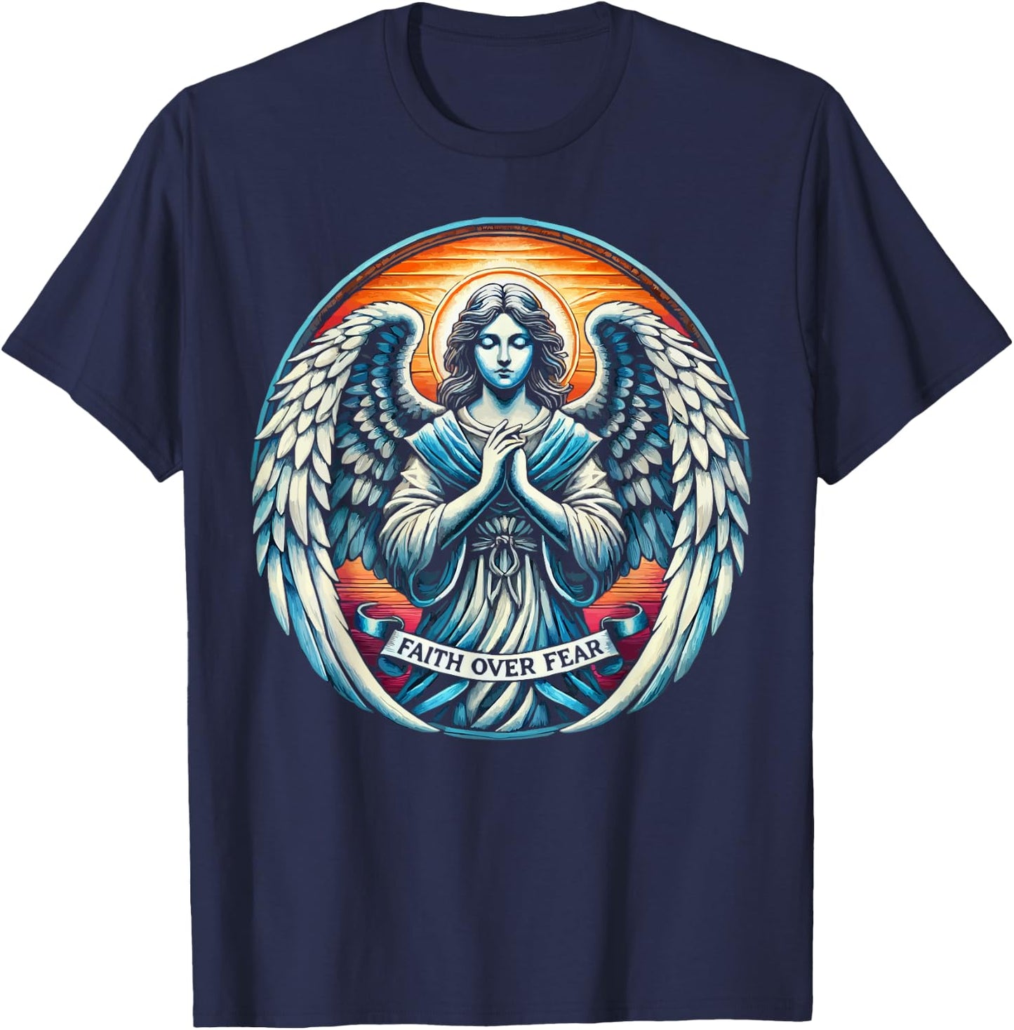 Archangel Gabriel Catholic Christianity Guardian Angel T-Shirt - T-Shirt | Navy