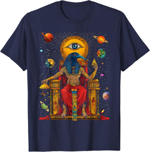 Thoth Egyptian God Egyptian Mythology Pyramid Ancient Egypt T-Shirt - T-Shirt | Navy