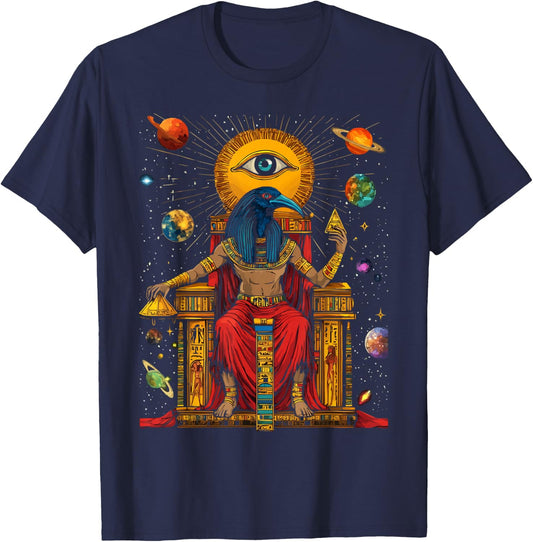 Thoth Egyptian God Egyptian Mythology Pyramid Ancient Egypt T-Shirt - T-Shirt | Navy