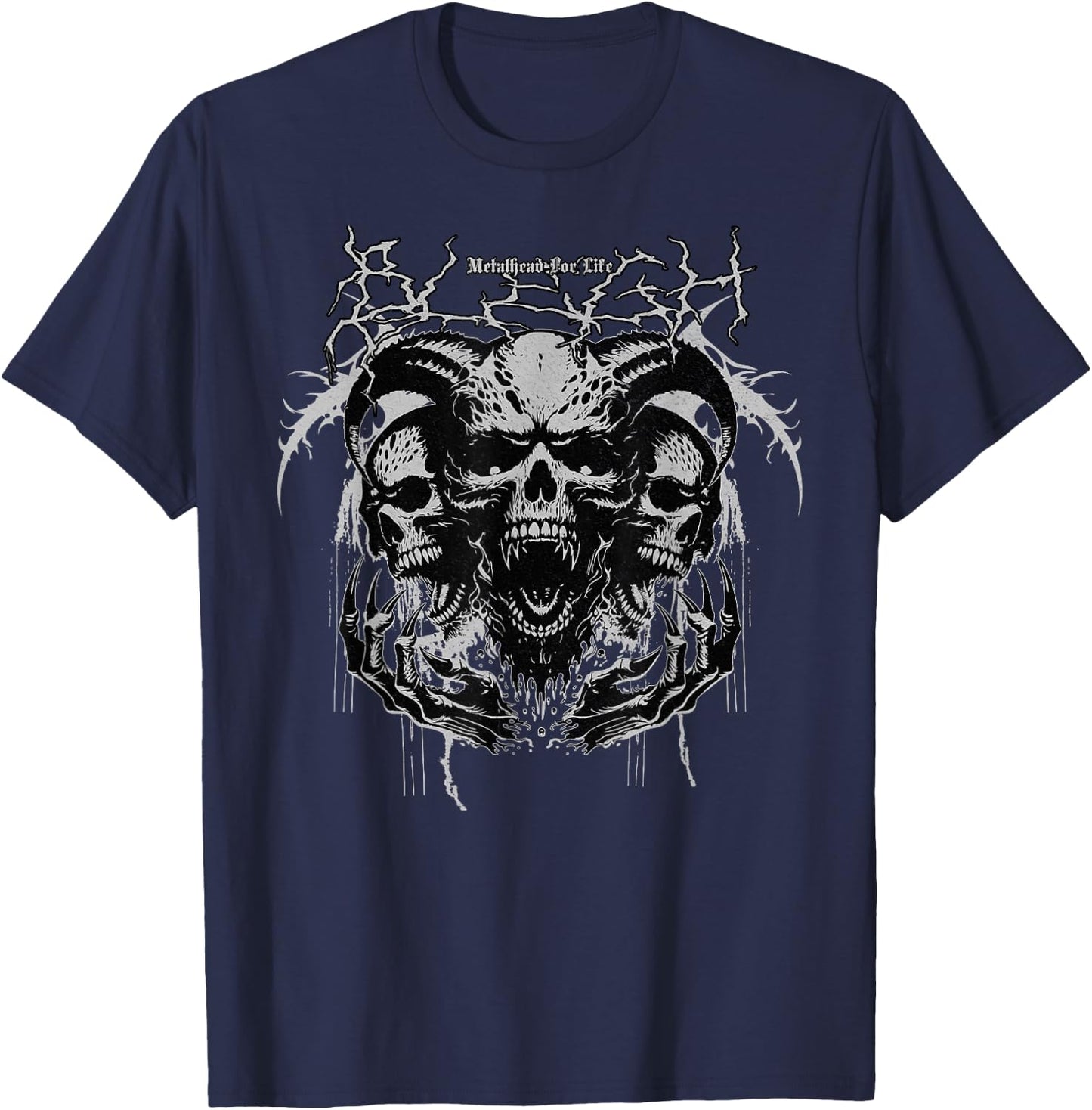 Heavy Metalhead Hardcore Scream Breakdowns and Bleghs T-Shirt - T-Shirt | Navy