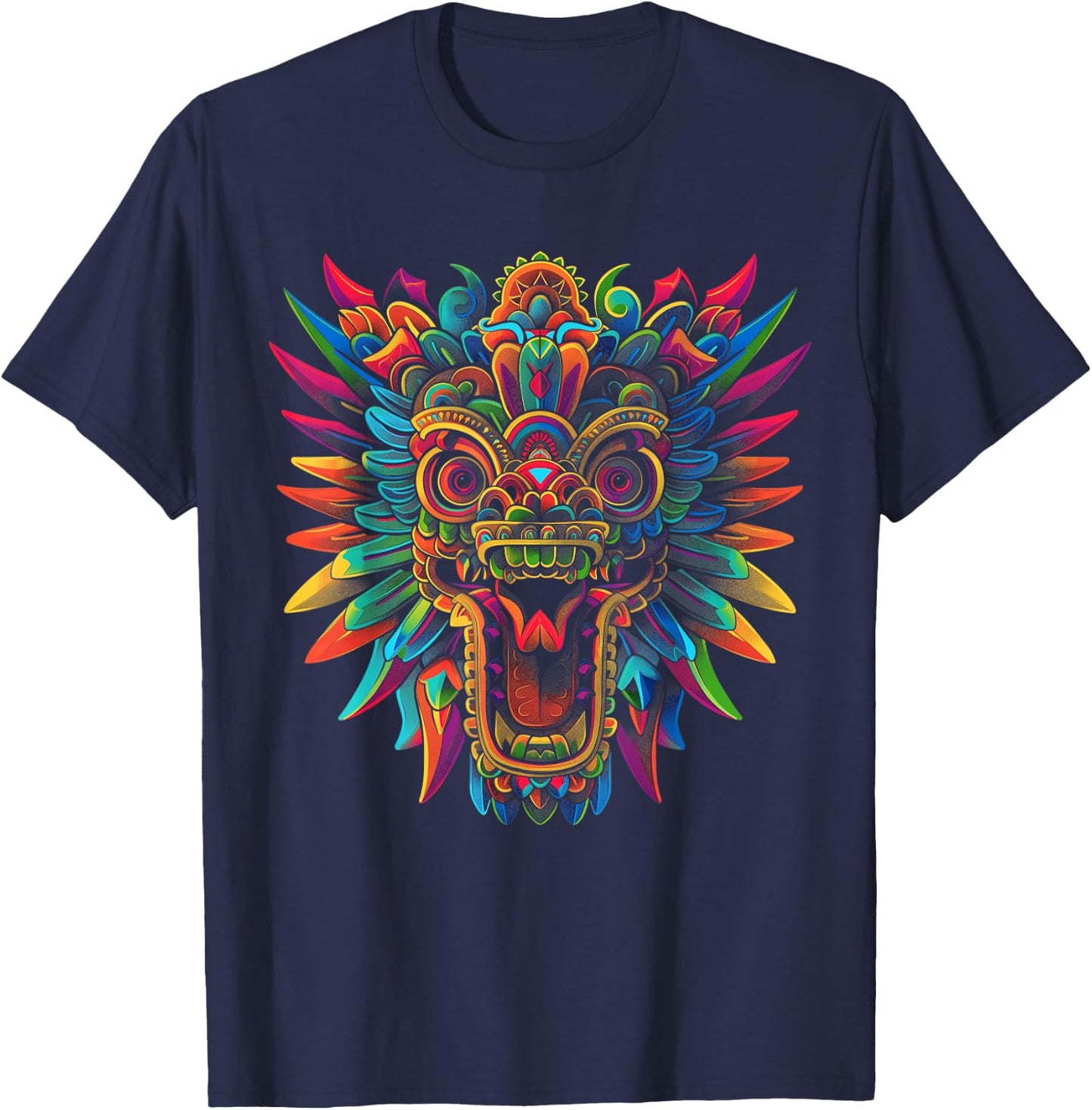 Quetzalcoatl Aztec God Mythology Mayan Inca Popart T-Shirt - T-Shirt | Navy