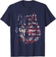 Wolf American Flag USA Patriotic Wolf Lover T-Shirt - T-Shirt | Navy