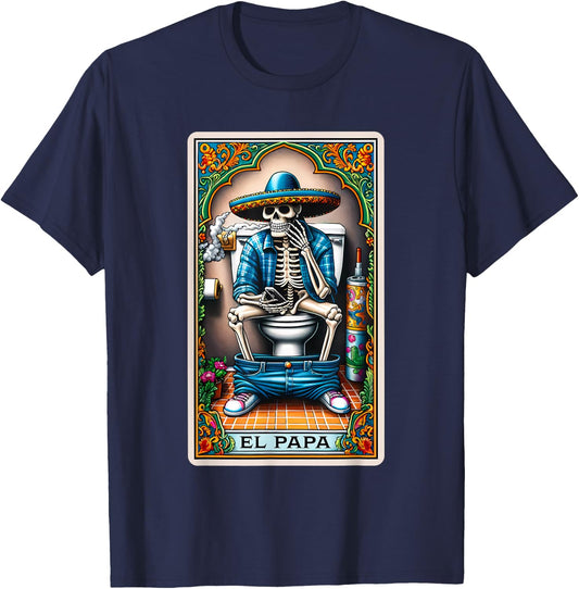 El Papa Latino Tarot Card Spanish Doing Dad Shit Fathers Day T-Shirt - T-Shirt | Navy