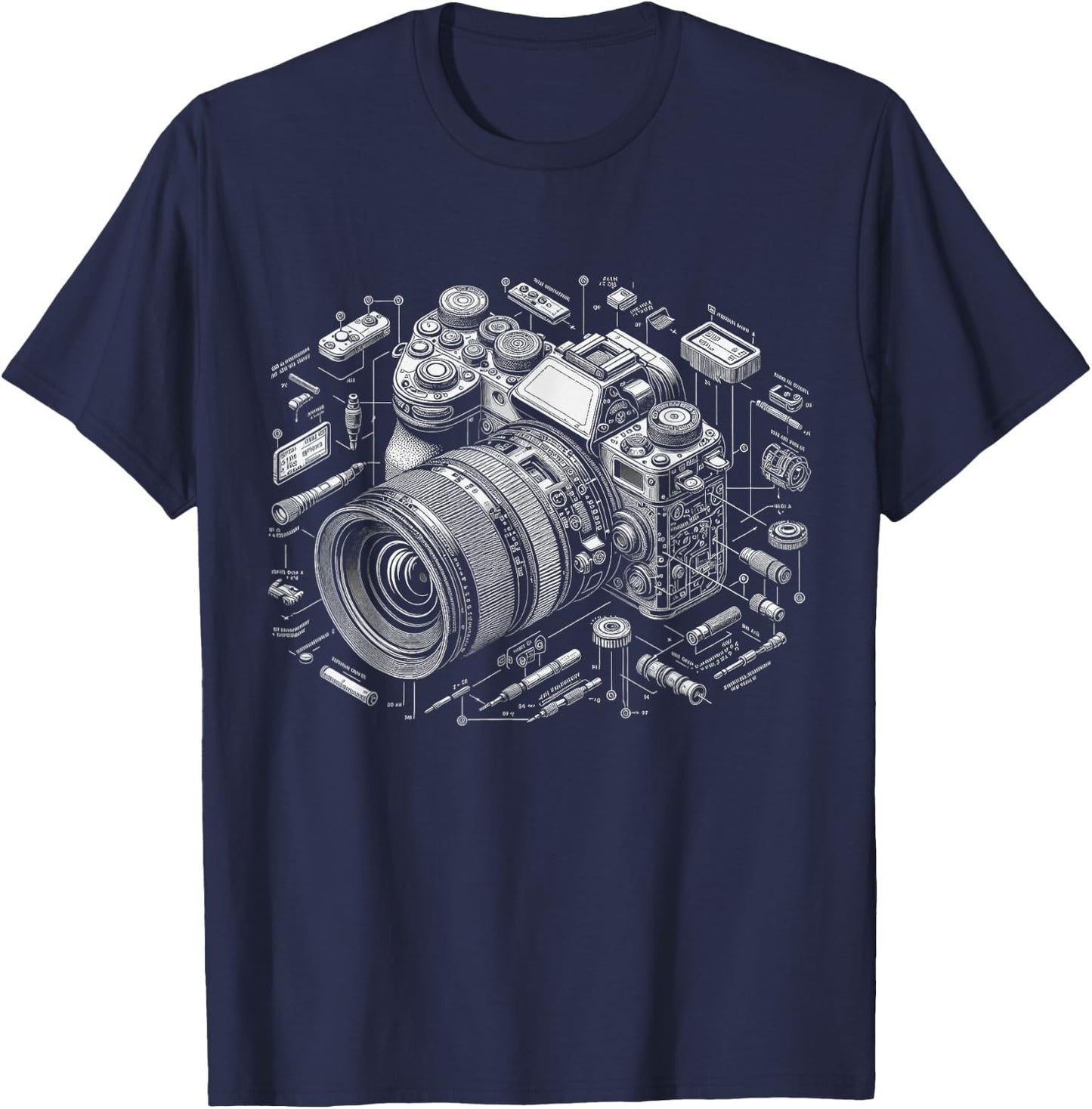 Photographer Camera Art Photography Videographer -Adults , Black, Small, Short Sleeve T-Shirt - T-Shirt | Navy