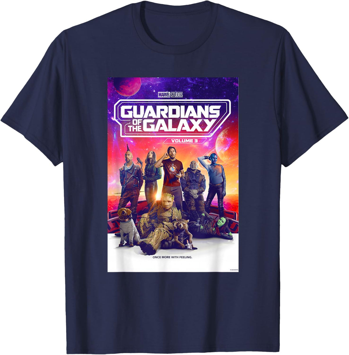 Marvel Guardians of The Galaxy Volume 3 Movie Poster T-Shirt - T-Shirt | Navy