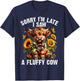 Sunflower Highland Cow Sorry I'm Late I Saw A Fluffy Cow T-Shirt - T-Shirt | Navy
