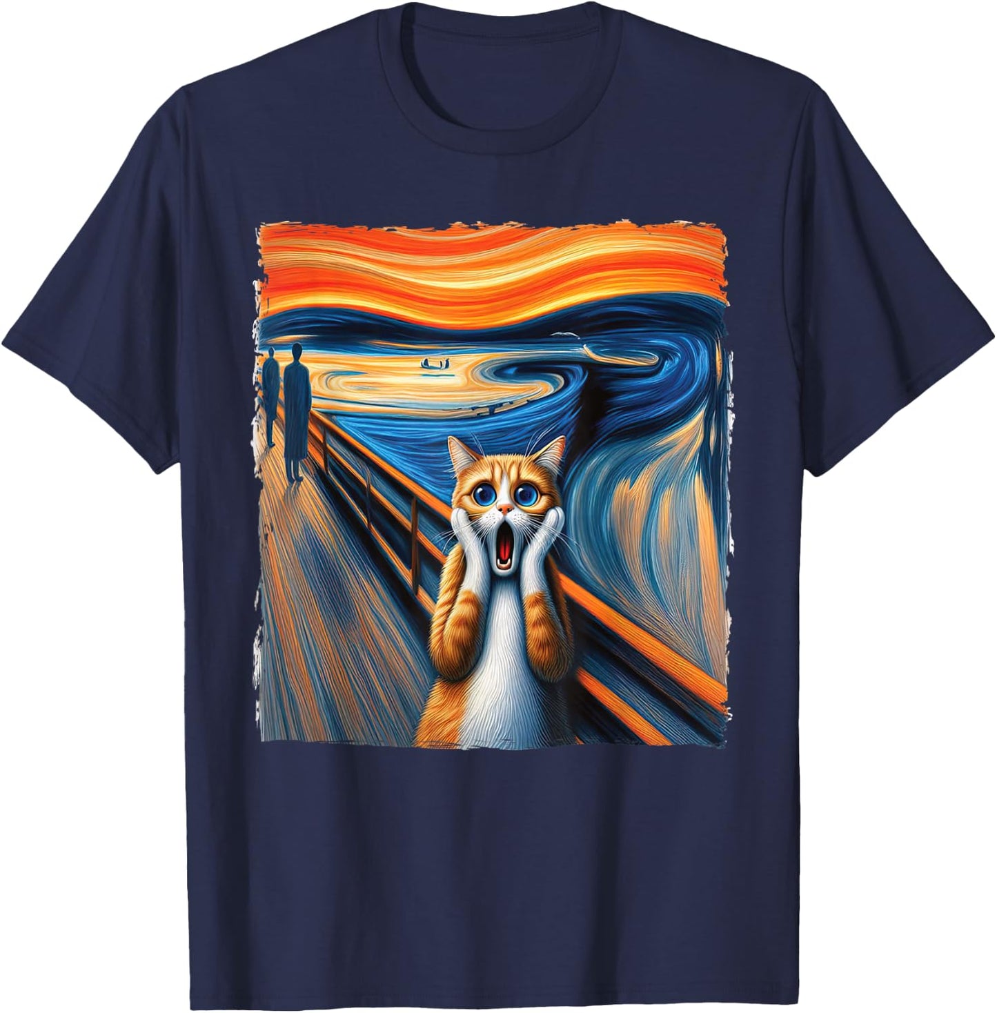 The Scream Cat Parody for Kitty Cat Lover Cat Mom Cat Dad T-Shirt - T-Shirt | Navy