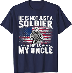 My Uncle Is A Soldier Hero Proud Military Niece Nephew Gifts T-Shirt - T-Shirt | Navy