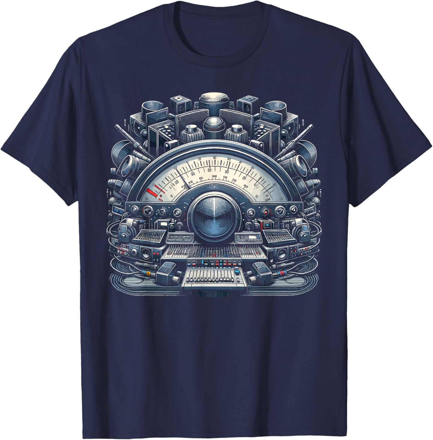 VU Meter Audiopile Analog Music Sound Engineer T-Shirt - T-Shirt | Navy