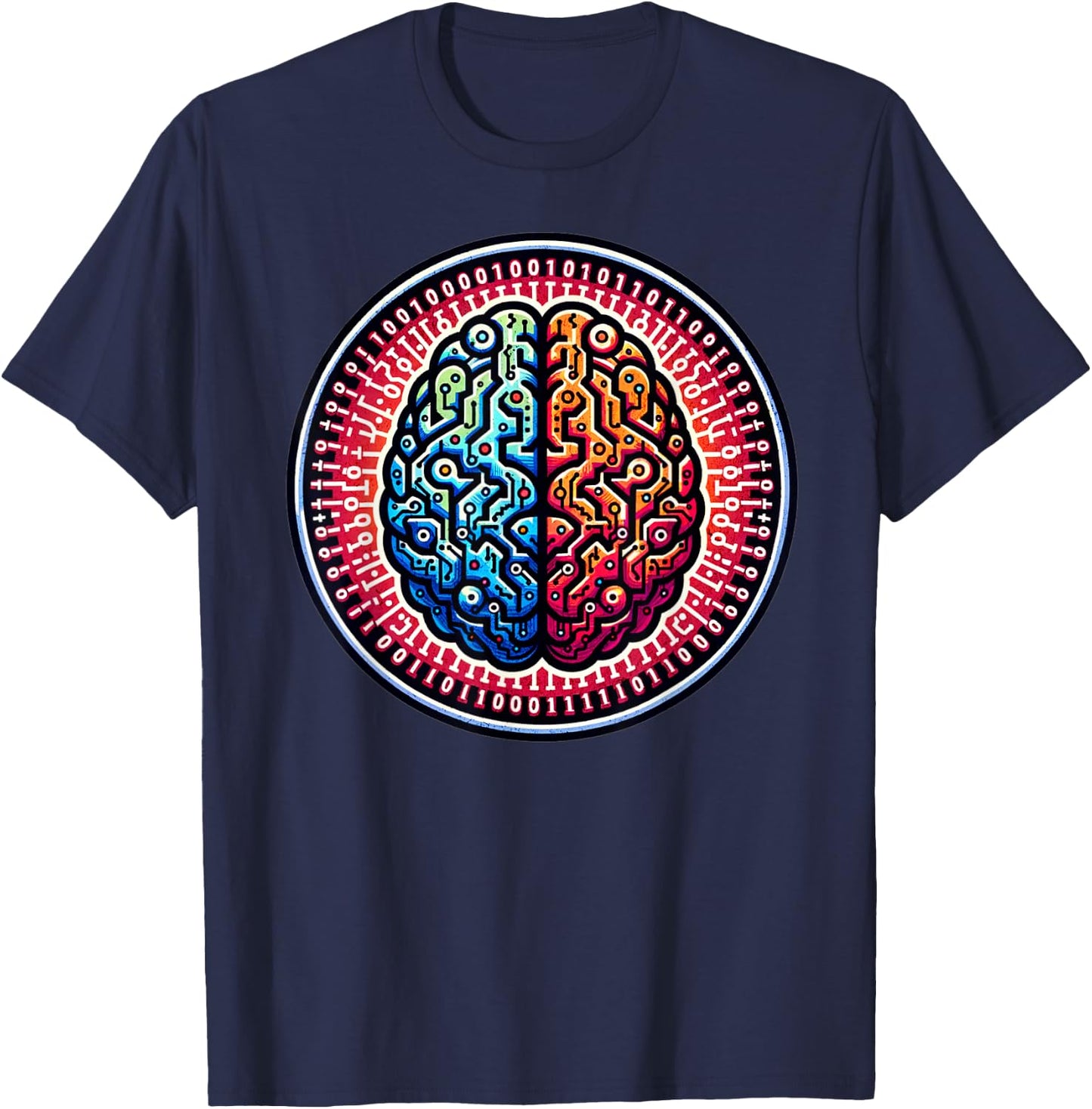 AI Engineer Software And Artificial Intelligence Brain T-Shirt - T-Shirt | Navy