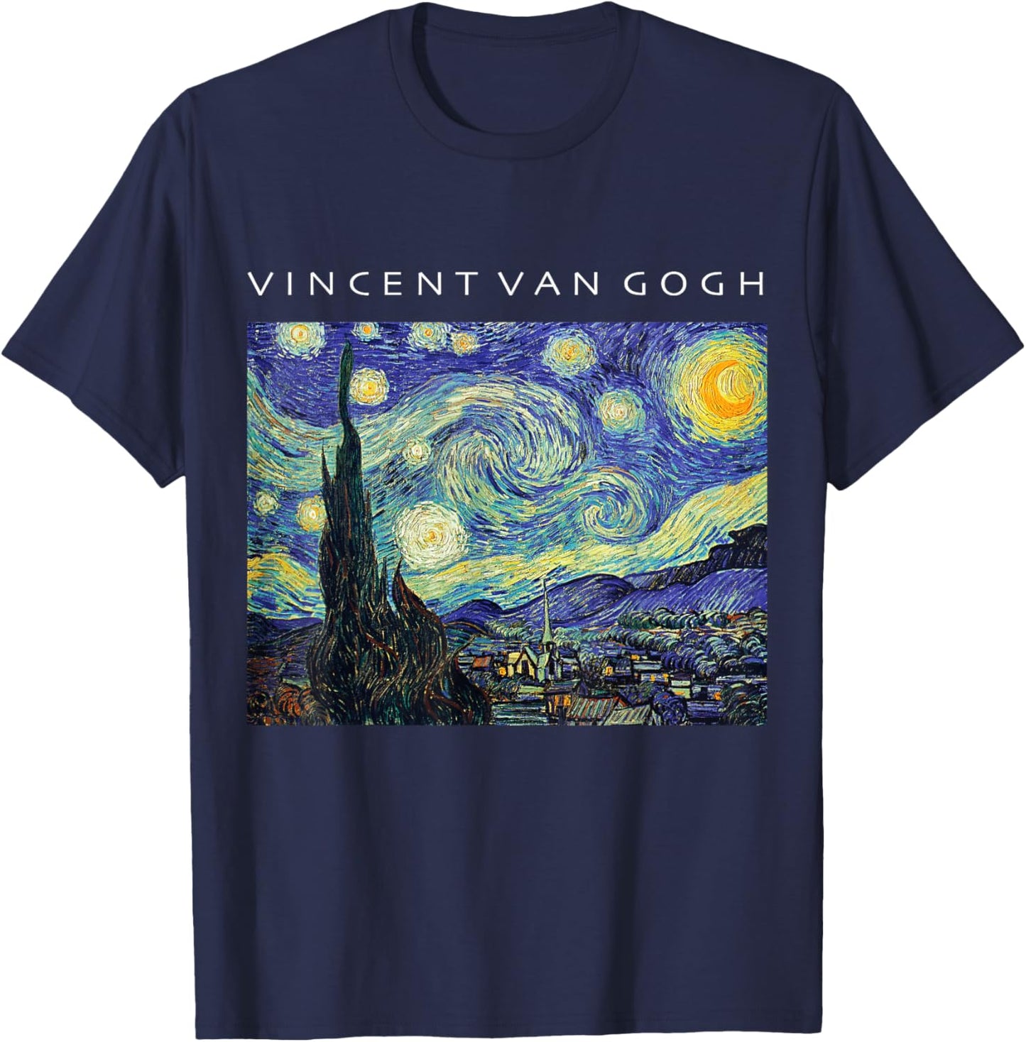 Vincent Van Gogh Starry Night Painting Art Shirt T-Shirt - T-Shirt | Navy