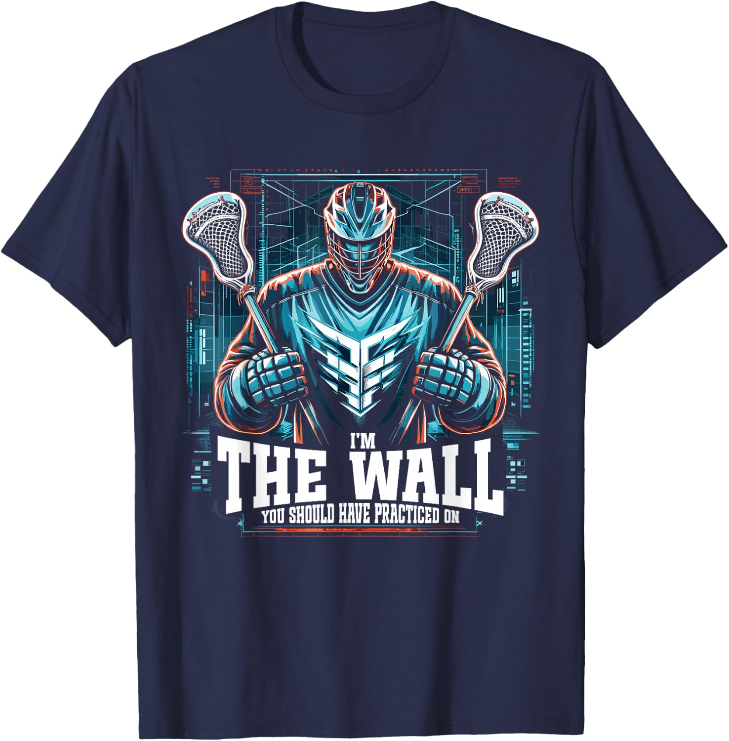 Funny Lacrosse Lacrosse Goalie Lax Goalie Goalkeeper T-Shirt - T-Shirt | Navy