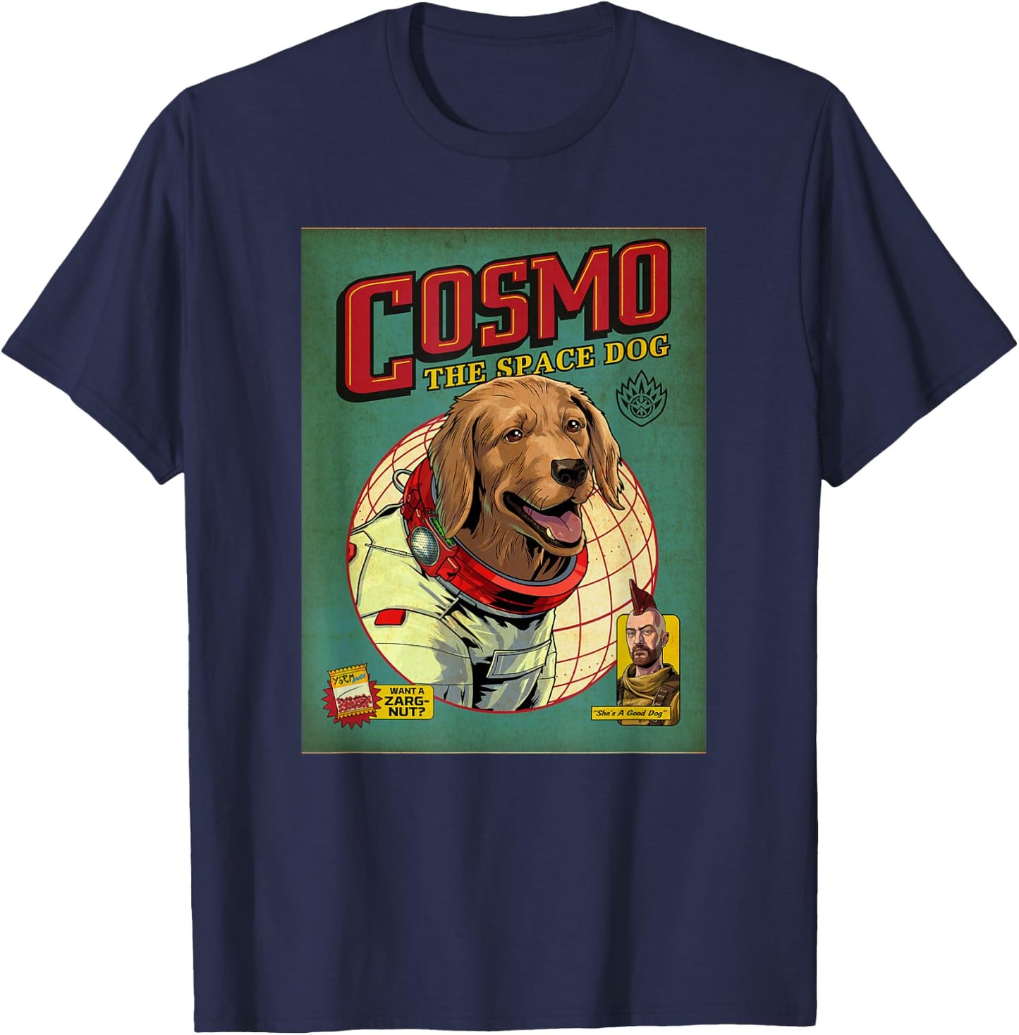 Marvel Guardians of the Galaxy Vol. 3 Cosmo Comic Cover T-Shirt - T-Shirt | Navy