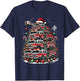 Firefighter Fire Truck Christmas Tree Lights Santa Fireman T-Shirt - T-Shirt | Navy
