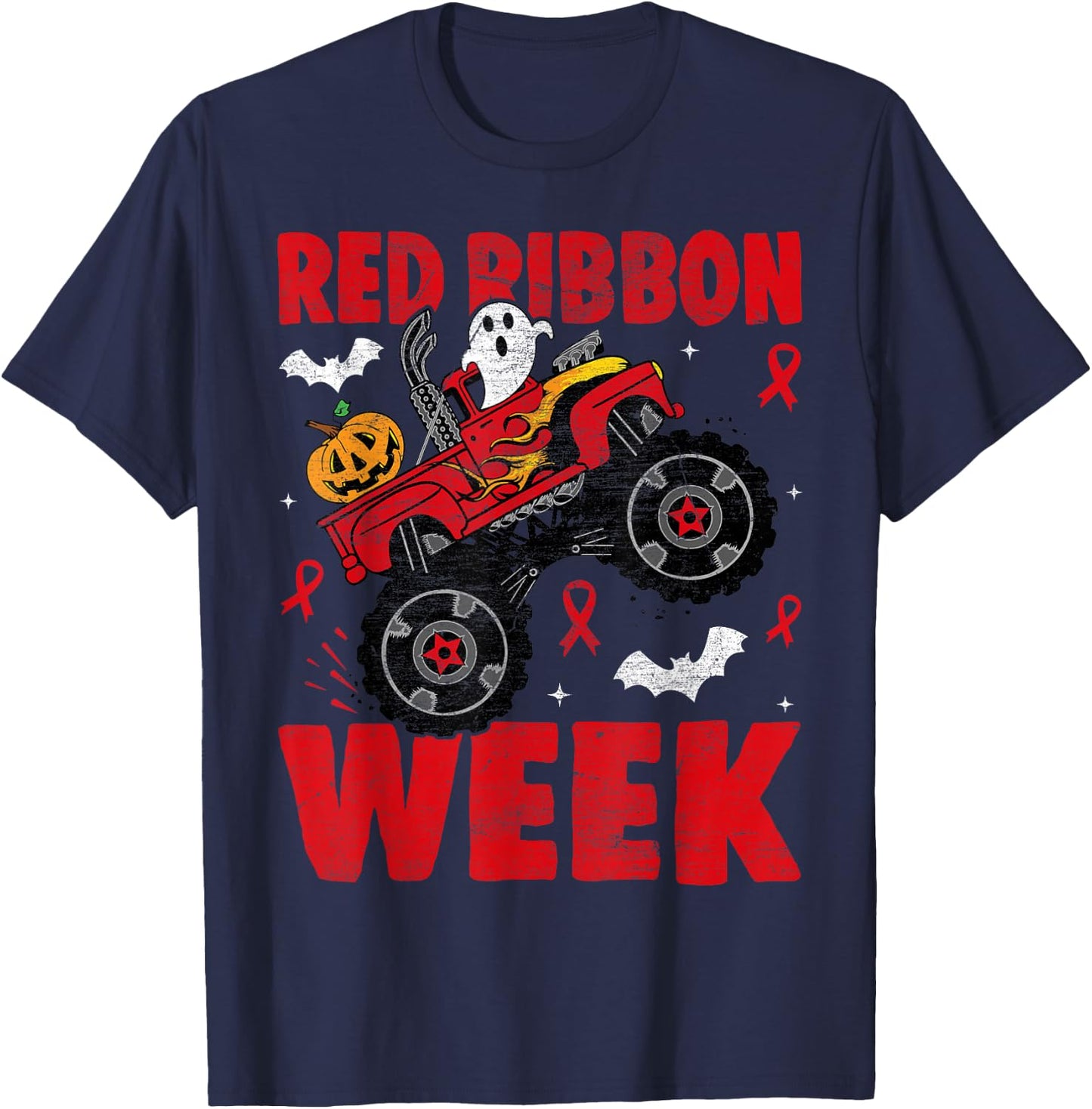 Red Ribbon Week Awareness Halloween Women Men Toddler Kids T-Shirt - T-Shirt | Navy