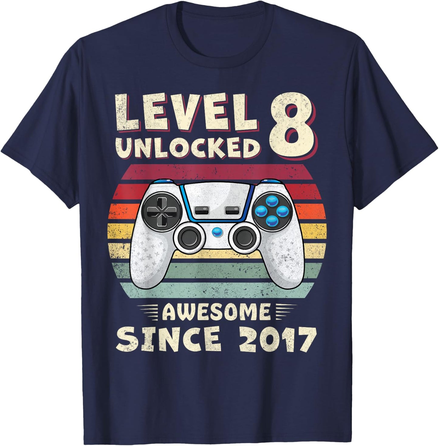 8 Year Old BDay Decorations Son Boy 8yr 2017 8th Birthday T-Shirt - T-Shirt | Navy